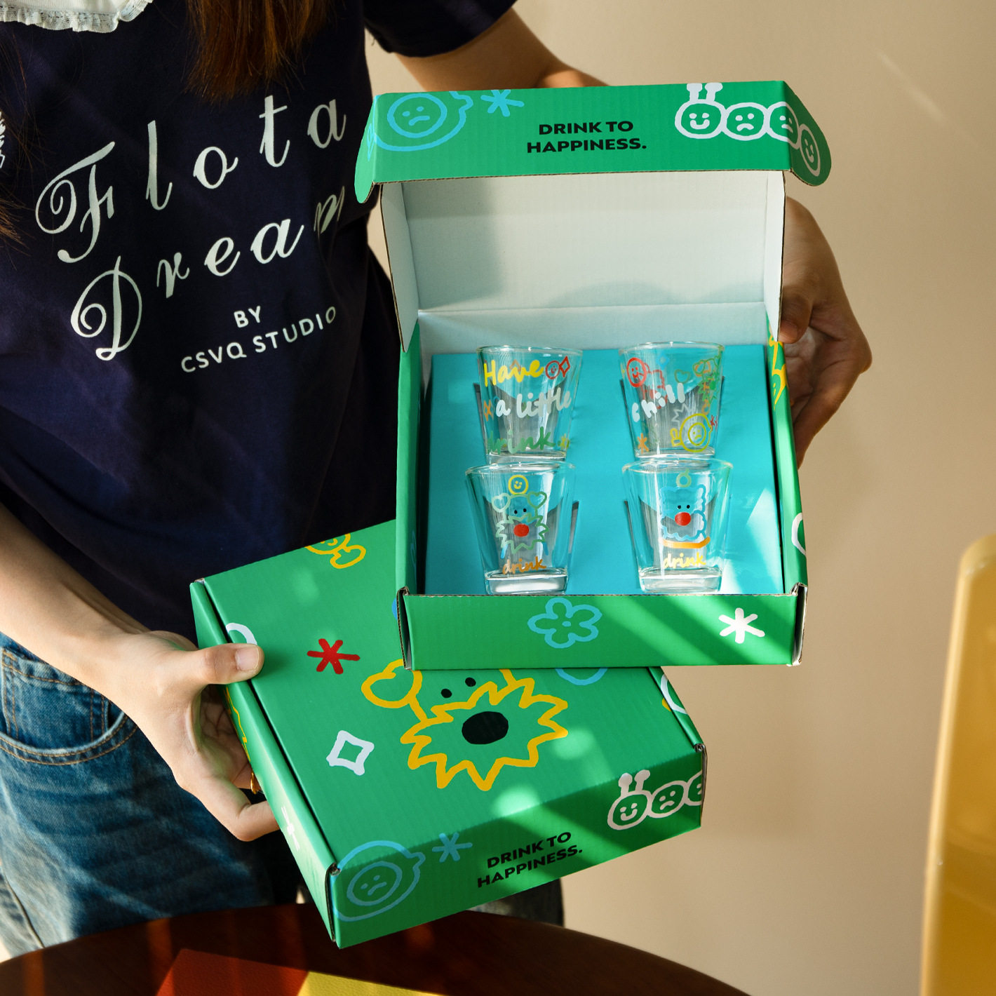 果汁小狗烧酒杯烈酒杯子一两杯白酒一口清酒家用聚会闺蜜网红酒杯