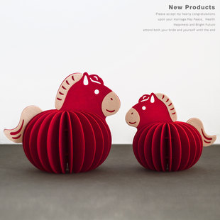 2026马年布艺生肖新年客厅摆件装饰布置新中式春节过年乔迁礼物