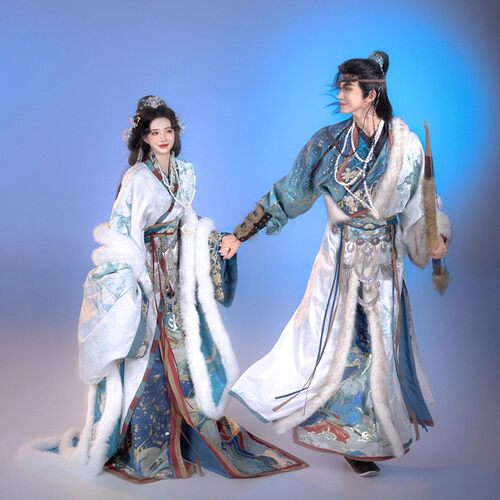 新款汉服女战国袍苍龙雪重工刺绣