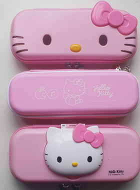 正品hello kitty笔袋女小学生凯蒂猫文具盒2019新款女童kt铅笔盒