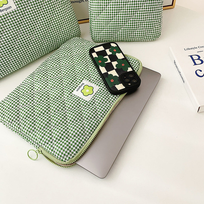 夏季百搭清新格纹内袋隔层防磕碰