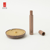 西泠印社安泰香具套装 胡桃木黄铜室内持久家用香插香拖香座摆件创意木质线香香炉禅意茶座卧室办公室香薰沉香