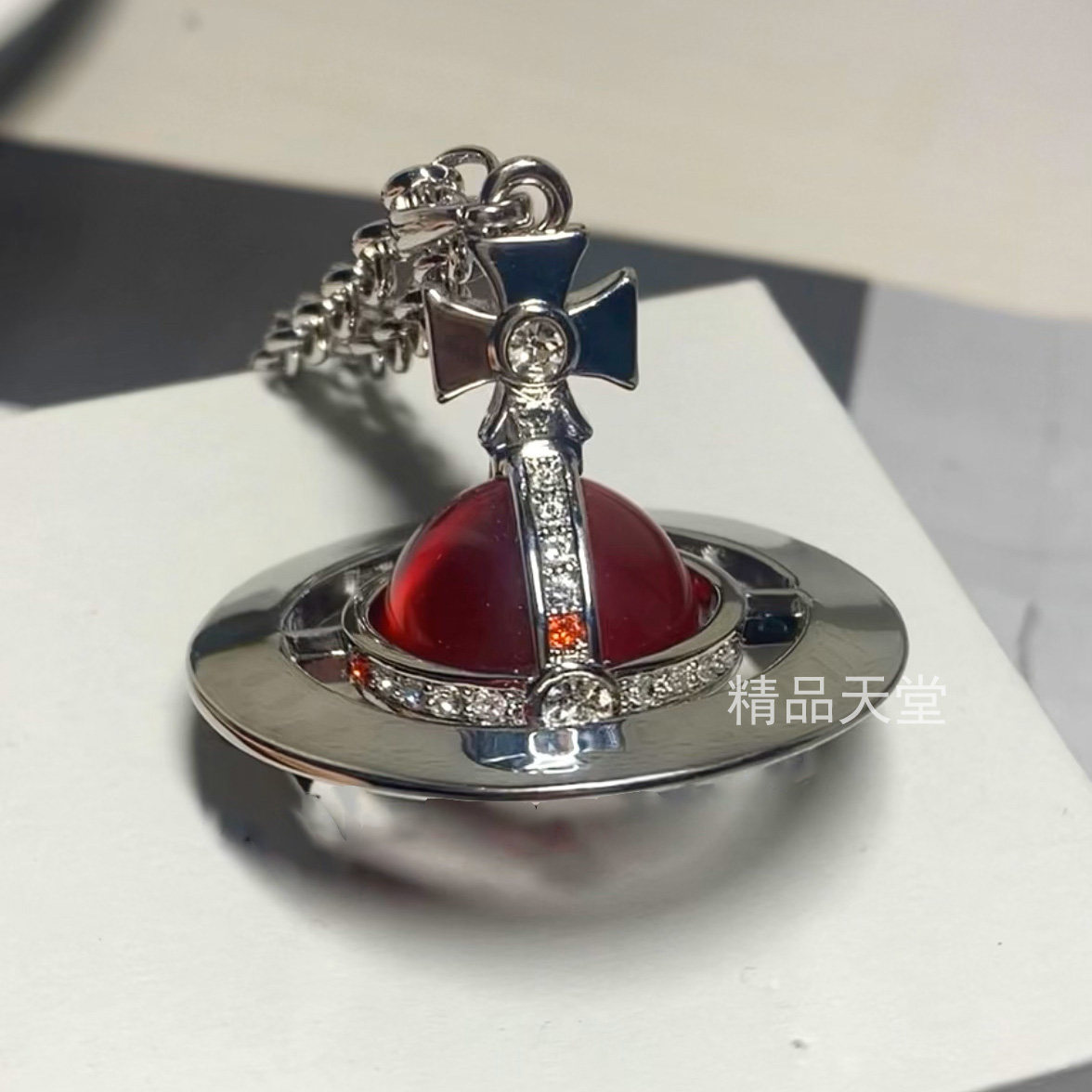 thumbnail for Boutique Paradise Three-Dimensional Saturn Necklace OBB Planet Sweater Chain Punk Godmother Couple Pre-loved Custom Edition NANA