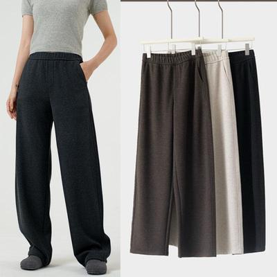 韩版高腰seawhen羊绒长裤镰刀
