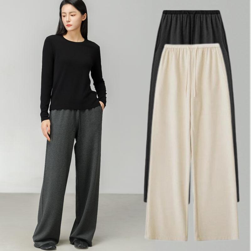 SEAWHEN通勤高腰羊毛长裤休闲裤