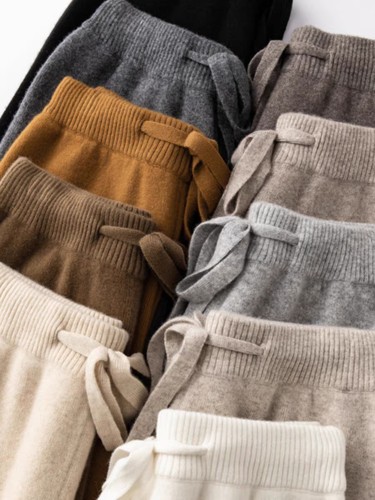 羊毛针织阔腿裤女秋冬高腰垂感羊绒裤外穿直筒休闲显瘦加长拖地裤