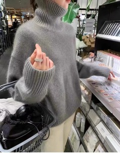 100纯羊毛衫高领王菲同款毛衣针织打底衫百搭休闲羊绒衫加厚上衣