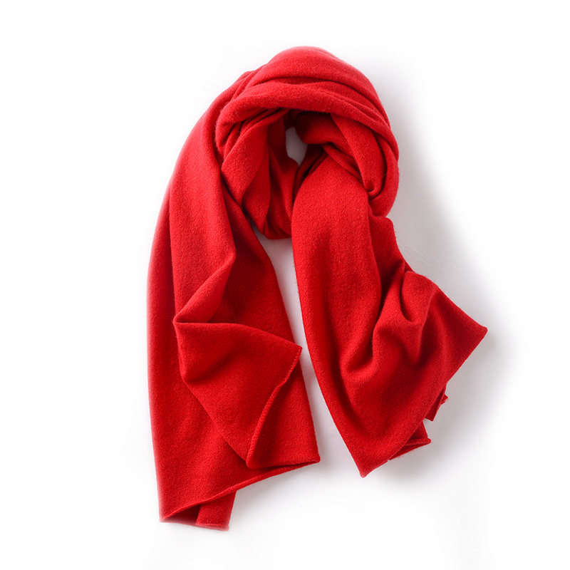 2024秋冬新款100%纯山羊绒围巾男女纯色外搭长款围脖保暖羊绒披肩