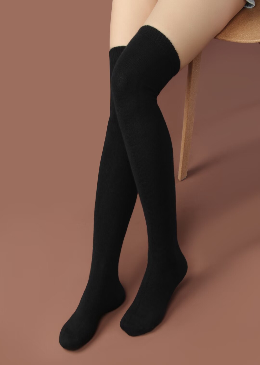 纯羊绒护膝袜套女过膝加长加厚秋冬保暖护腿护膝盖长筒袜子
