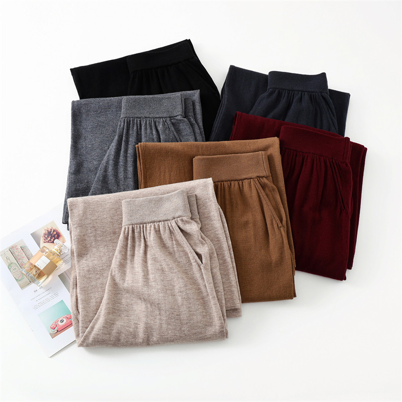 26春秋冬长裤女薄款100纯羊毛裤修身弹力可贴身休闲裤保暖裤子