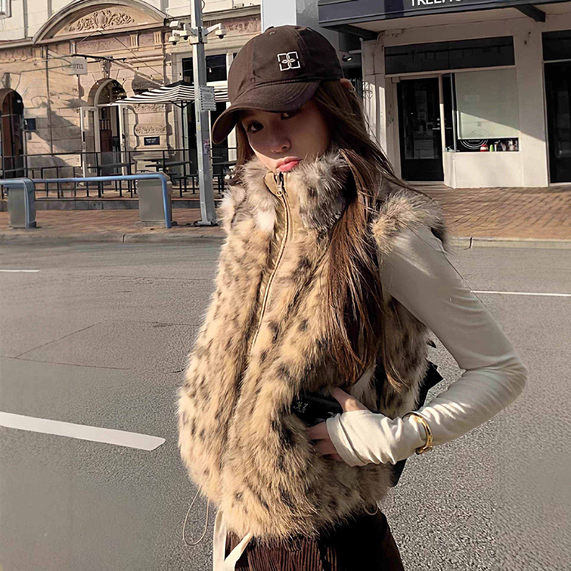 美式时髦两面穿豹纹皮草马甲女秋冬季2026新款感毛绒外套