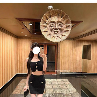 早安樊樊Ba1m*in贵千金小巴针织套装修身背心吊带+包臀半身裙