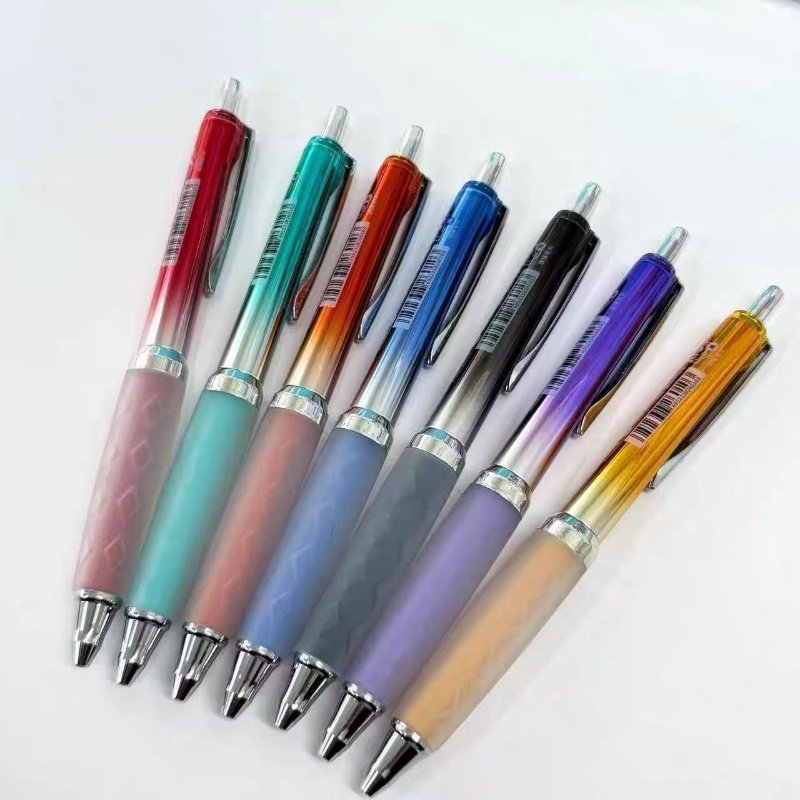 布拉米6010双珠笔头大容量按动中性笔速干刷题笔学生用顺滑渐变色