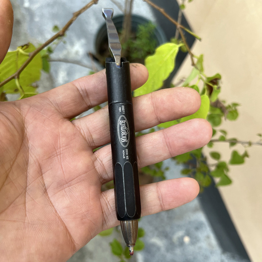 工业复古风纯钛合金虹吸笔中性笔