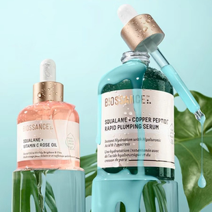 美国Biossance角鲨烷 维他命C玫瑰精油30ml 蓝铜胜肽精华50ml面油