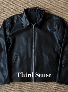 Third牛皮翻领皮衣短宽版型半植糅牛皮夹克clentfit风格春秋款