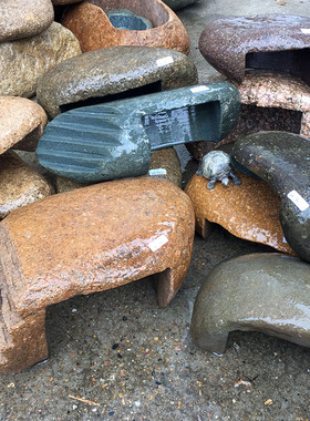 特大乌龟晒台石头爬宠晒背天然鹅卵石龟垫步石龟缸半水龟躲避