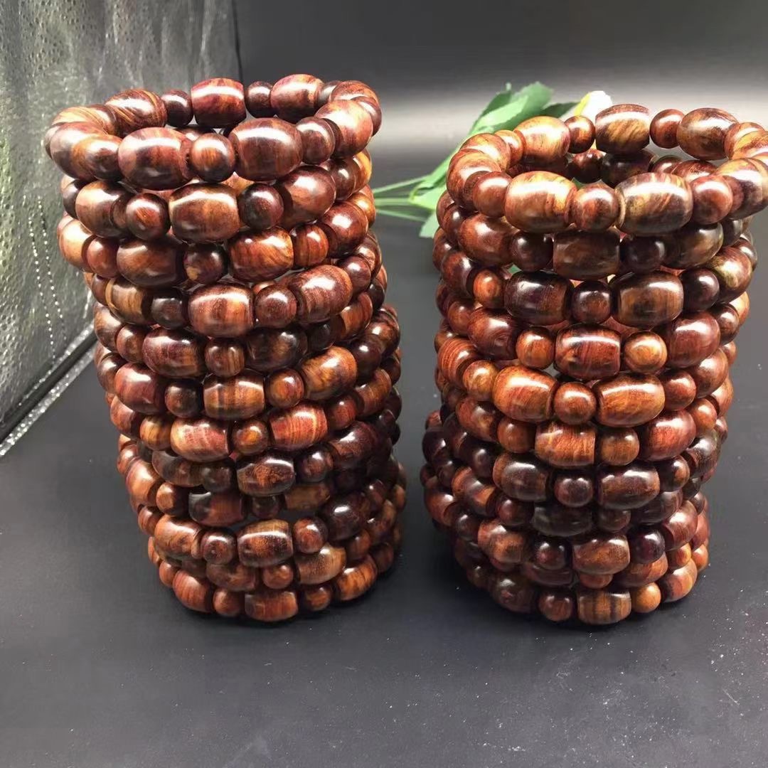 保真海南黄花梨降香黄檀树头料桶珠手串、13mmx14mm男女通用款。