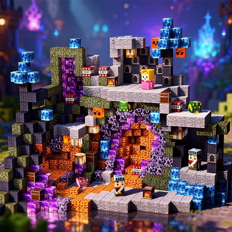 跨境新品磁力方块漆黑城堡山洞磁性方块益智拼装玩具送礼男孩玩具,玩具/童车/益智/积木/模型,磁力片/磁性棒/磁性积木,淘宝优惠券,粉丝福利购,淘宝优惠卷