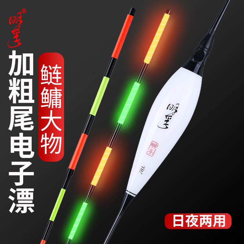 明孚加粗硬尾日夜两用大物电子漂