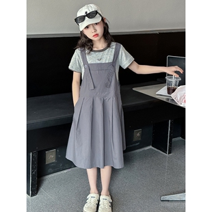 女童套装夏装新款背带裙子T恤两件套9中大童夏季洋气韩版女孩时髦