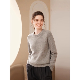 挚爱!点子纱山羊绒衫女加厚套头马鞍肩圆领针织羊毛打底衫毛衣