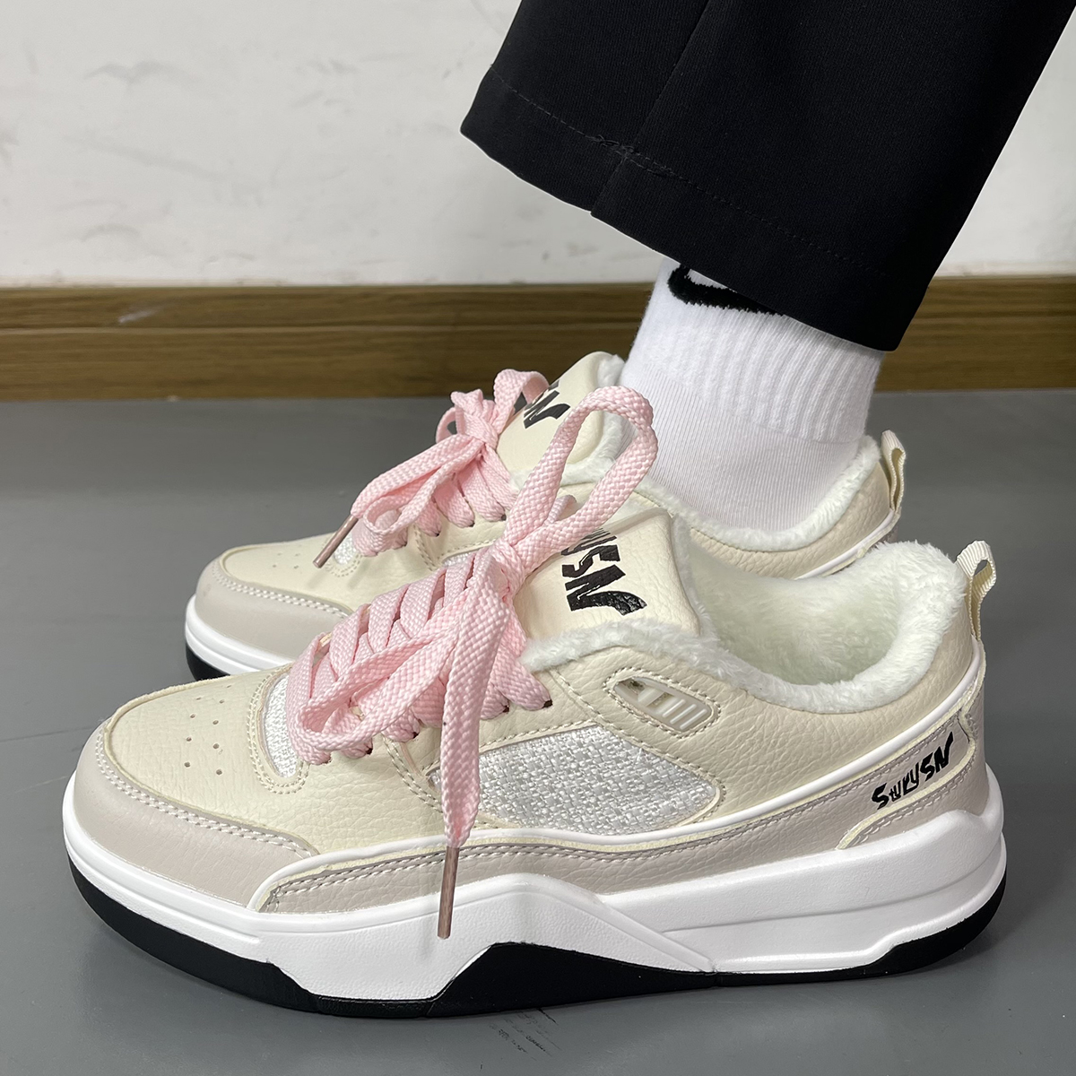 ins新款秋冬季加绒保暖棉鞋女