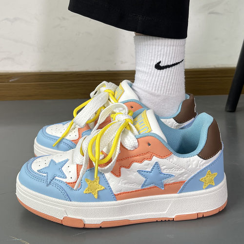 运动鞋子男板鞋美式复古星星原创