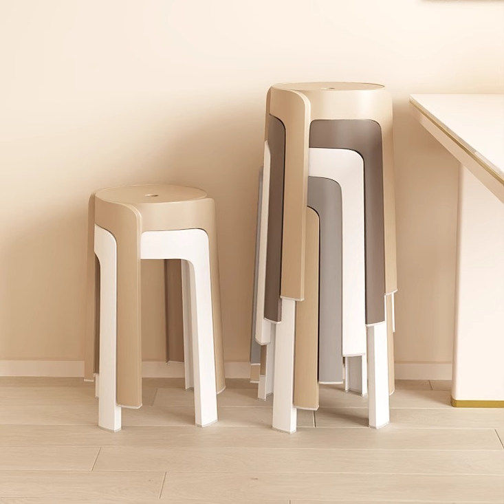 塑料凳子加厚家用可叠放风车圆凳现代简约客厅餐桌高椅子熟胶板凳