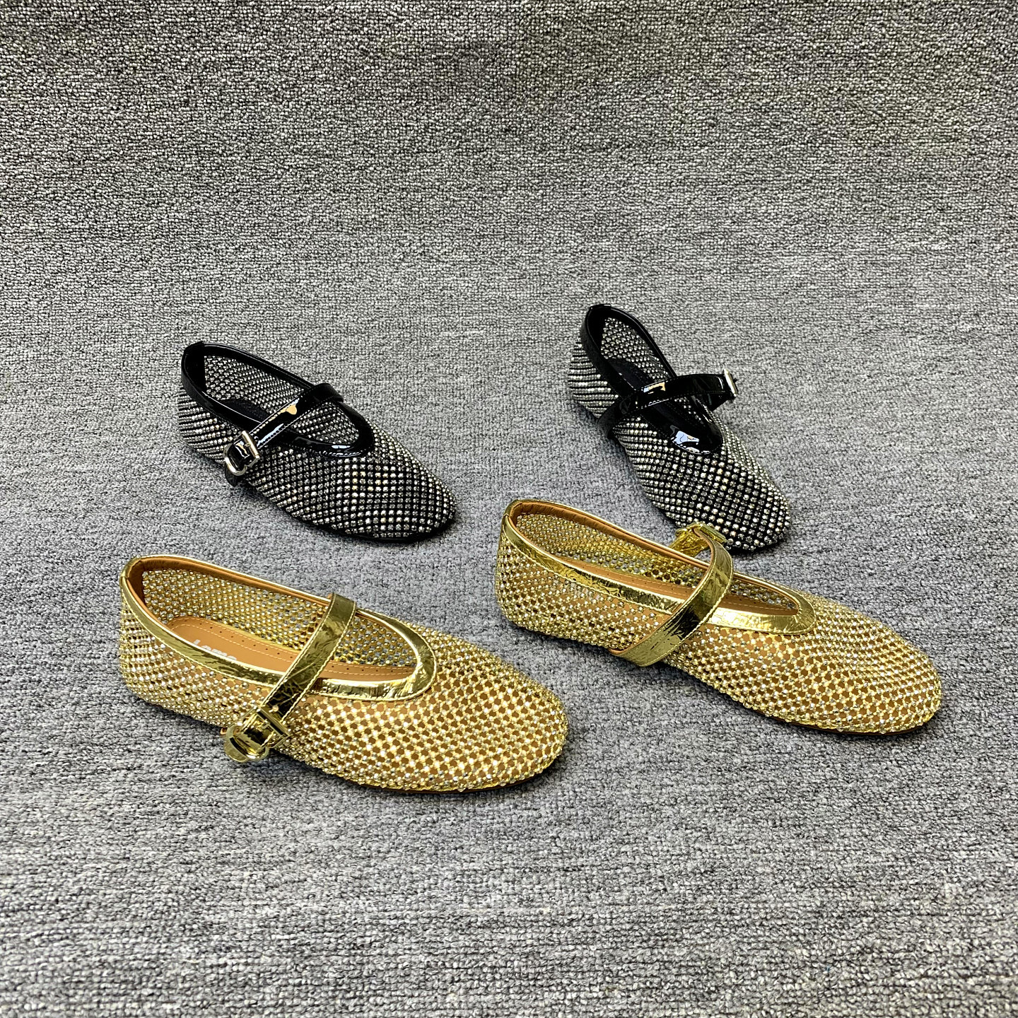 欧洲站女鞋2026春季新款欧货真皮皮带扣浅口网孔亮钻平底玛丽珍鞋,女鞋,浅口单鞋,淘宝优惠券,粉丝福利购,淘宝优惠卷