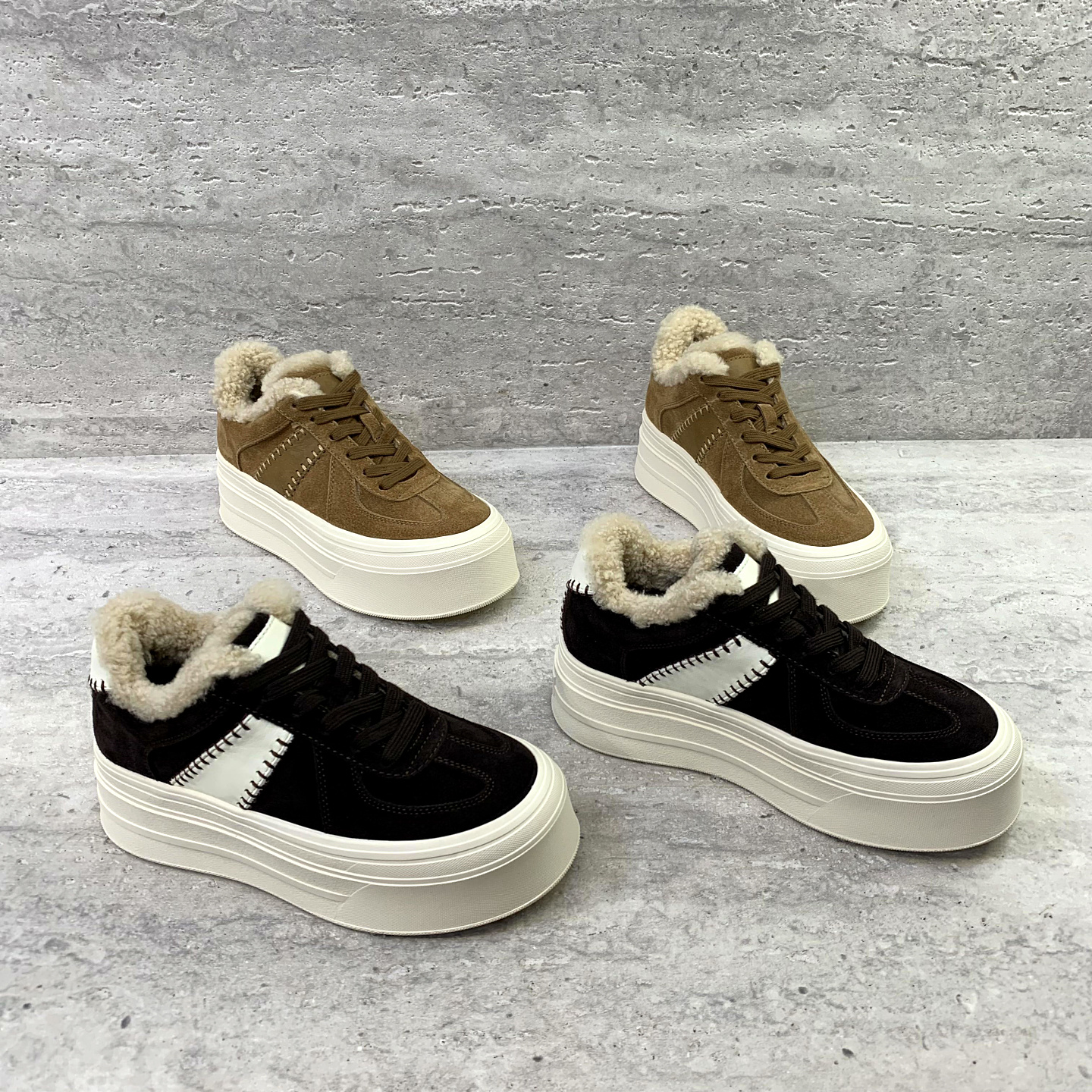 系带厚底增高绒里保暖棉鞋休闲鞋