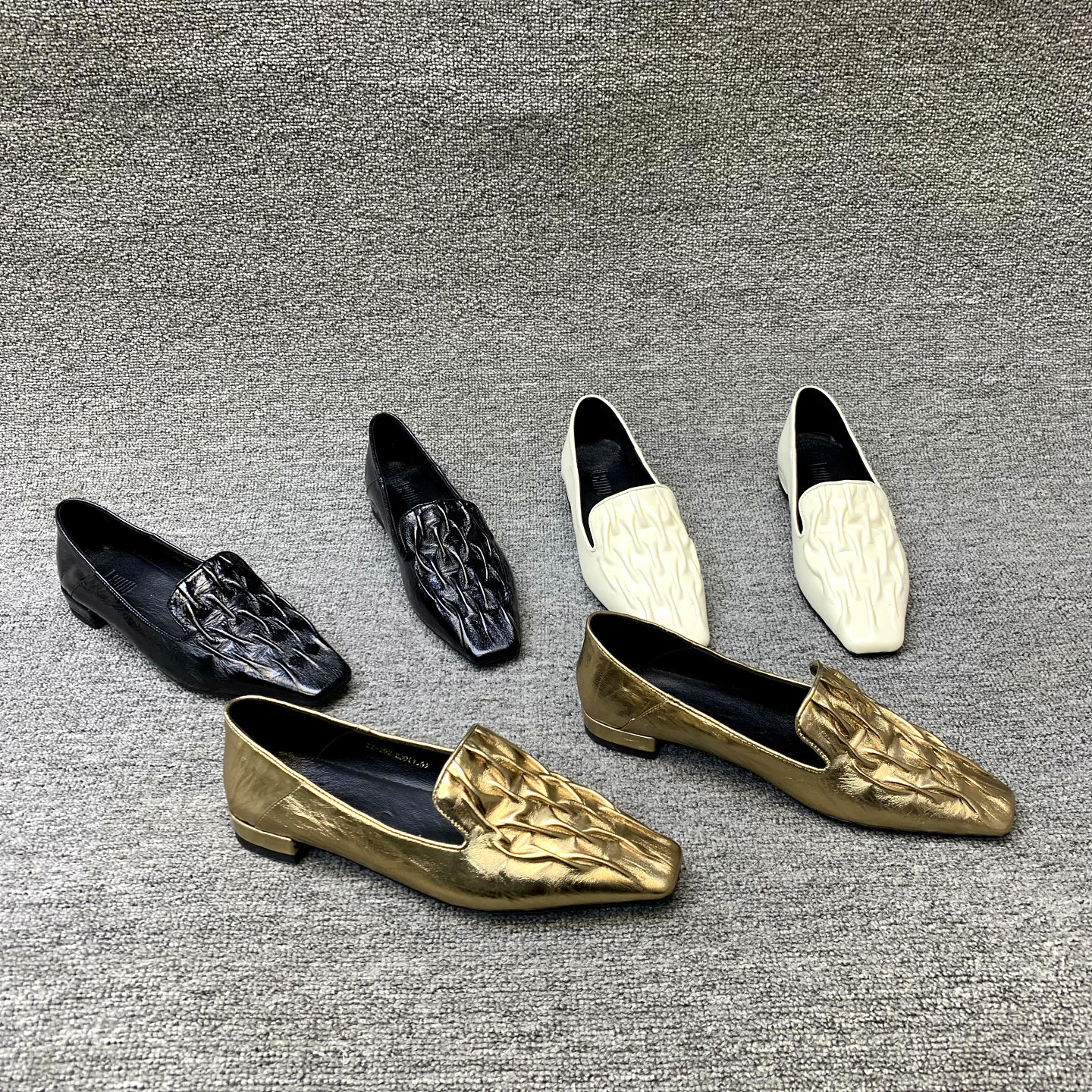 欧洲站女鞋2026春季新款欧货真皮平头褶纹路低跟英伦风单鞋乐福鞋,女鞋,乐福鞋（豆豆鞋）,淘宝优惠券,粉丝福利购,淘宝优惠卷