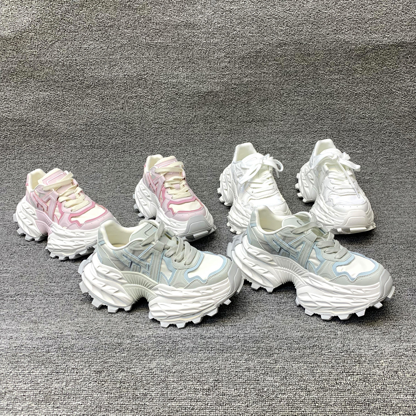 欧洲站女鞋2026春季新款欧货真皮网面系带增高摇摇底时尚休闲鞋女,女鞋,时尚休闲鞋,淘宝优惠券,粉丝福利购,淘宝优惠卷