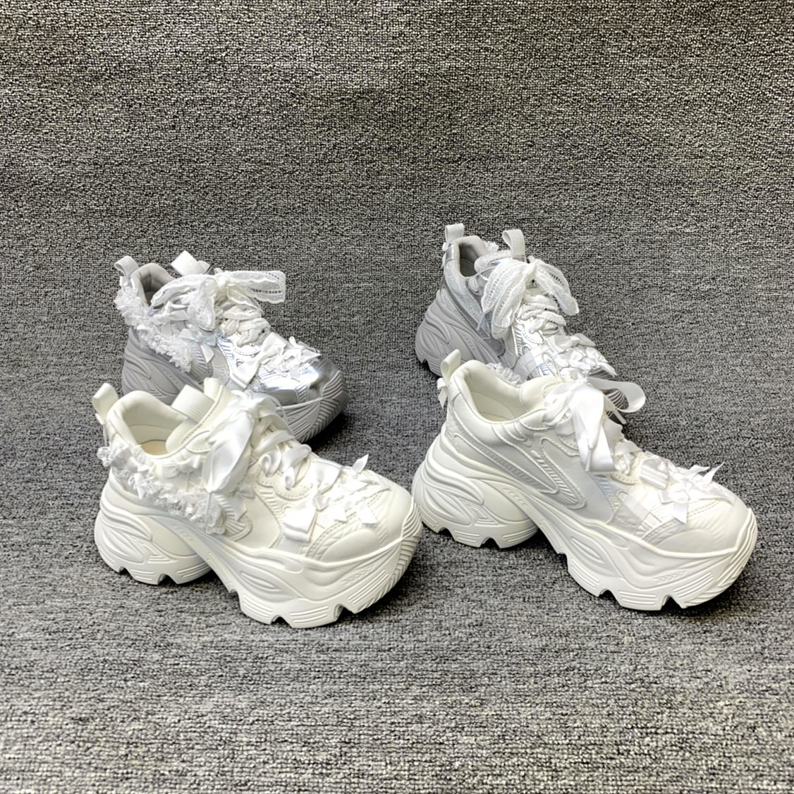 欧洲站女鞋2026春季新款欧货真皮网面系带厚底增高松糕鞋休闲鞋女,女鞋,时尚休闲鞋,淘宝优惠券,粉丝福利购,淘宝优惠卷