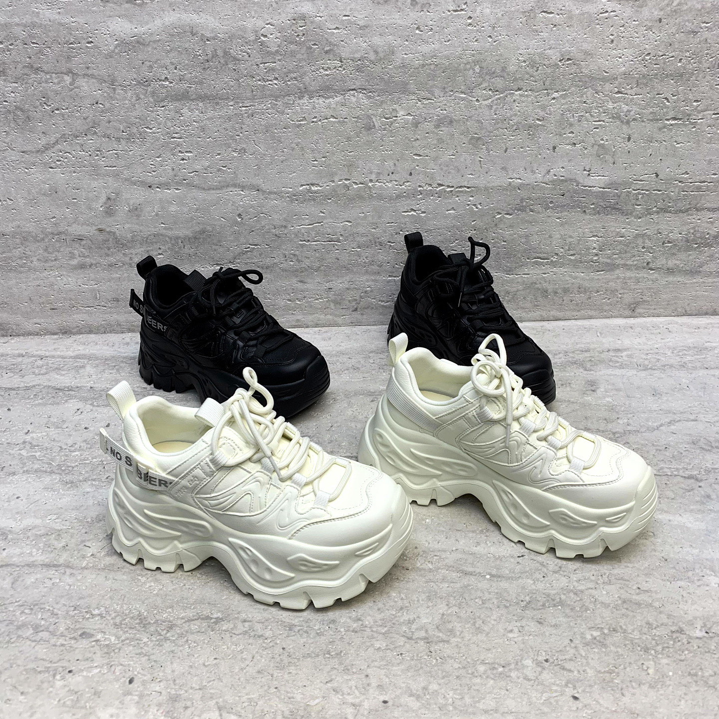 系带松糕底增高时尚休闲鞋老爹鞋