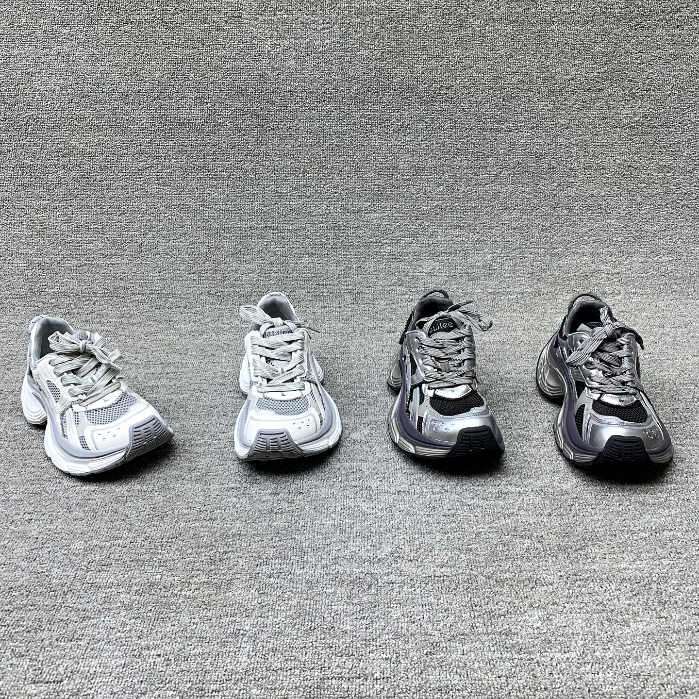 系带松糕底透气圆头运动休闲鞋