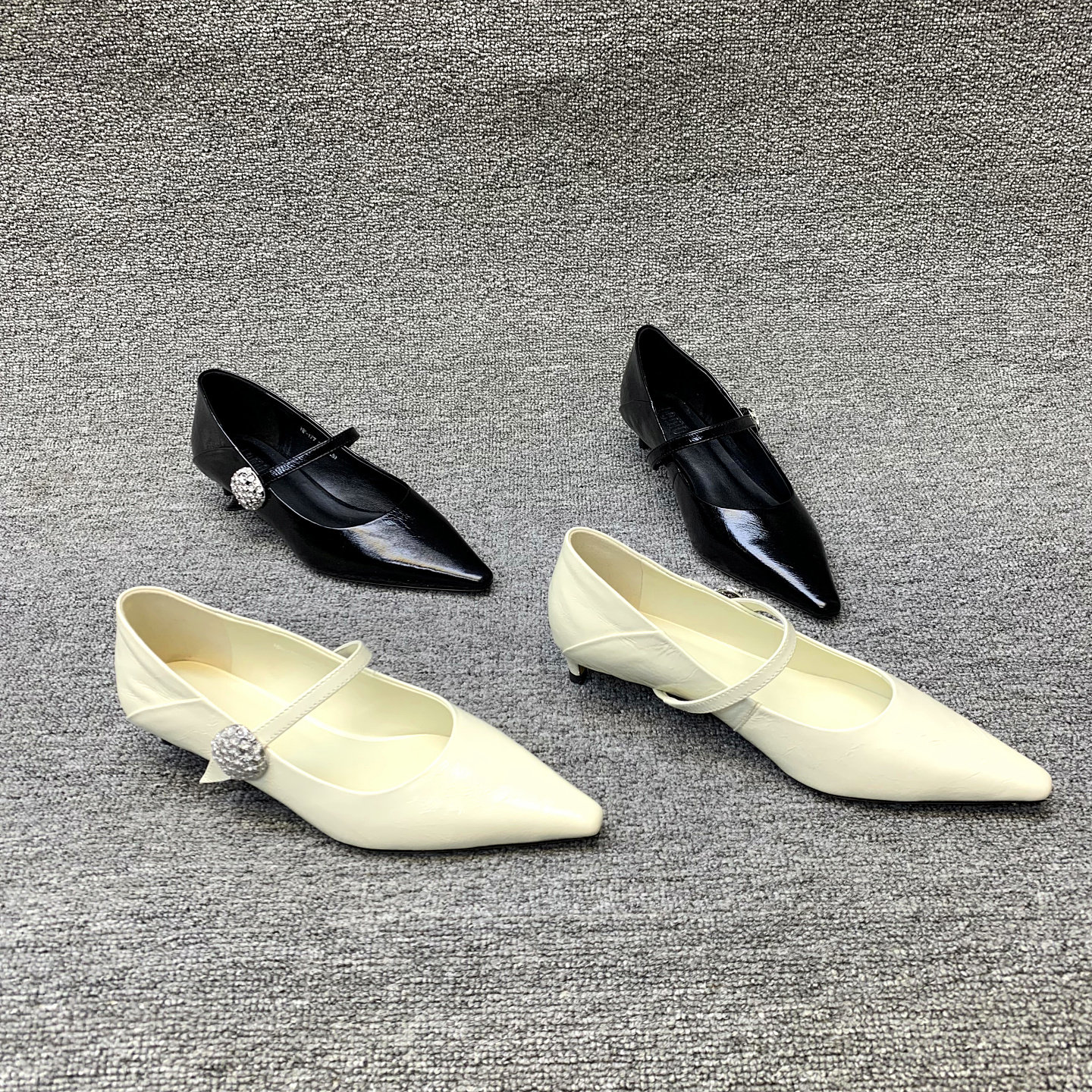 欧洲站女鞋2026春季新款欧货真皮浅口尖头绑带小细跟时尚低帮单鞋,女鞋,浅口单鞋,淘宝优惠券,粉丝福利购,淘宝优惠卷