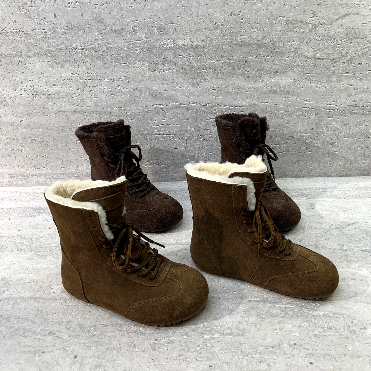 系带绒里保暖时尚短靴马丁靴女