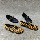 玛丽珍鞋 欧洲站女鞋 欧货马毛浅口皮带扣低跟时尚 单鞋 2026春季 新款