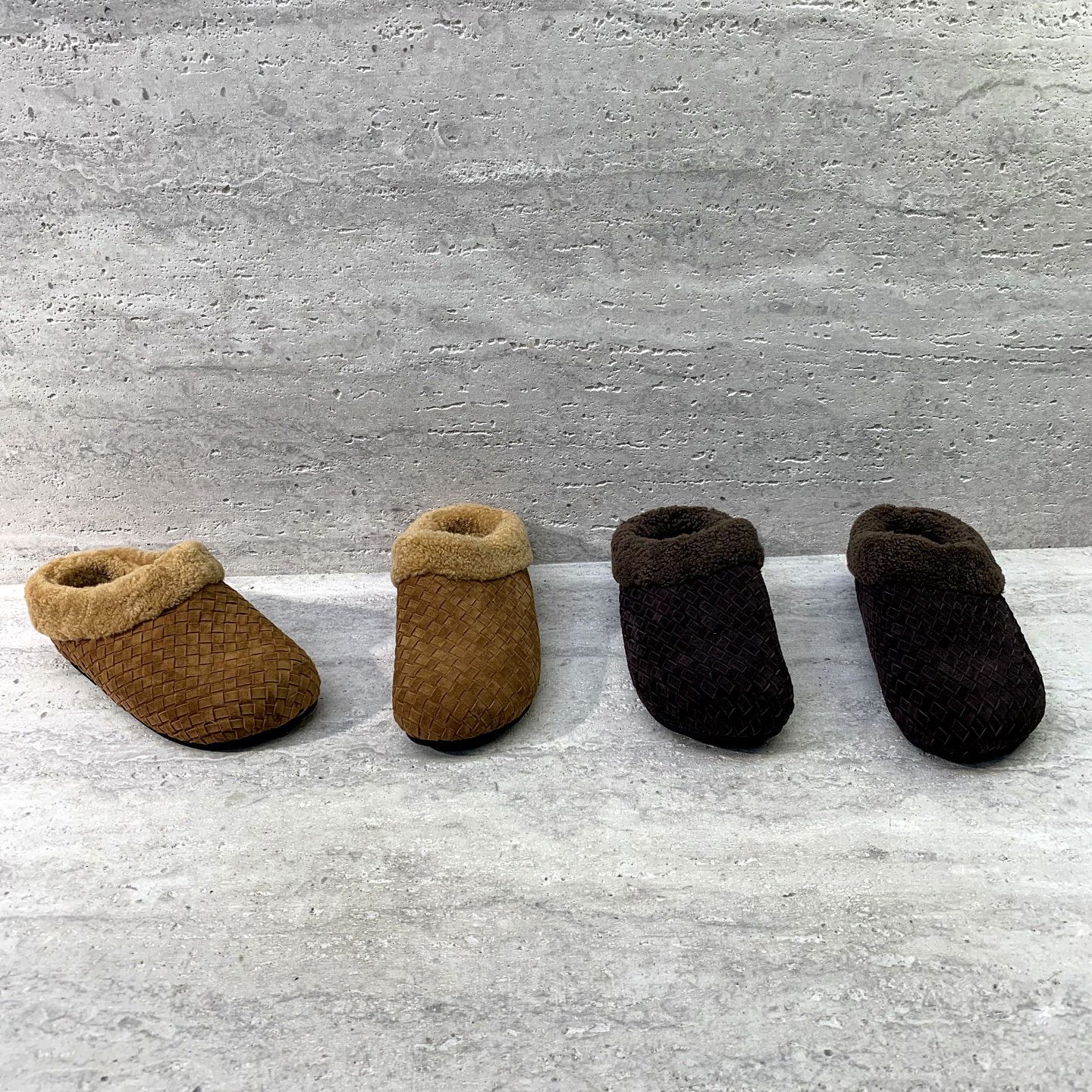 欧洲站女鞋2025冬季新款欧货真皮编织绒里低跟时尚包头拖鞋女外穿,女鞋,包头拖,淘宝优惠券,粉丝福利购,淘宝优惠卷