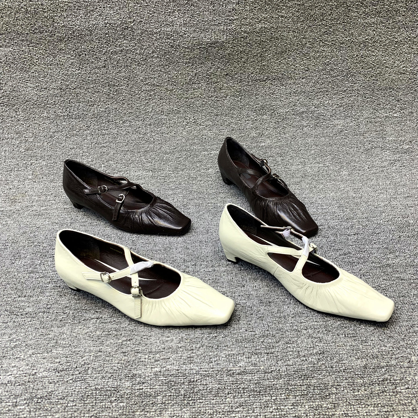 欧洲站女鞋2026春季新款欧货真皮浅口平头皮带扣粗跟时尚高跟鞋女,女鞋,浅口单鞋,淘宝优惠券,粉丝福利购,淘宝优惠卷