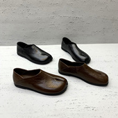 2026春季 新款 欧货皮面低跟一脚蹬懒人英伦风单鞋 欧洲站女鞋 小皮鞋