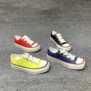 欧洲站女鞋2026春季新款欧货布面系带厚底学生风休闲板鞋帆布鞋女