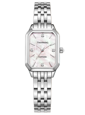 天王幻彩小方表幸运守护时尚百搭石英机芯女表 贝母色表盘31542