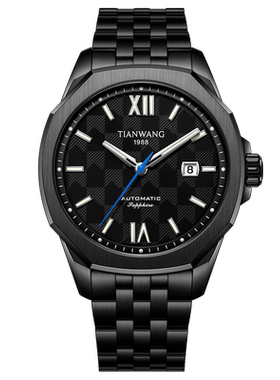 天王夜光机械表商务防水大表盘钢带男士手表51268