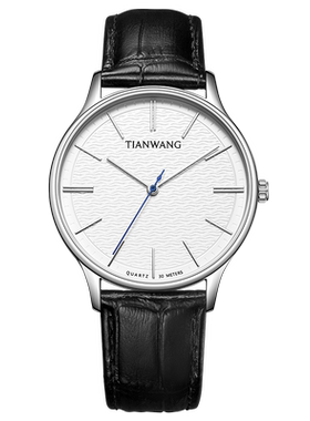 天王表男士石英表皮带简约轻薄大表盘手表沧海系列情侣腕表31331