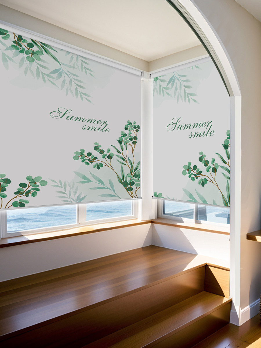 双汇卷帘厨房浴室粘接式免打孔遮阳卷帘拉帘定制