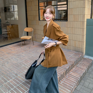 美拉德复古深棕色西装外套女2025年春秋季新款高级感流行西服上衣图片