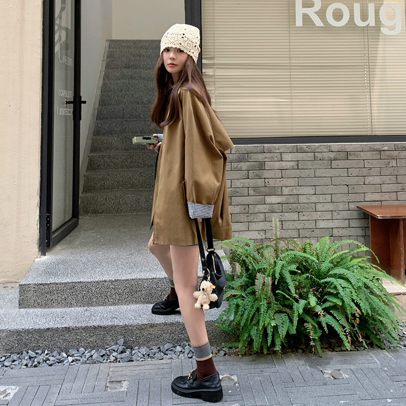 【】秋季时尚个性褶皱宽松开衫外套C300-9930-P165-K228,女装风衣,2C300