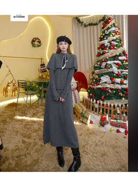 【呼呼严选专享】针织三件套秋冬气质高级感毛衣半身裙CSKDG00147